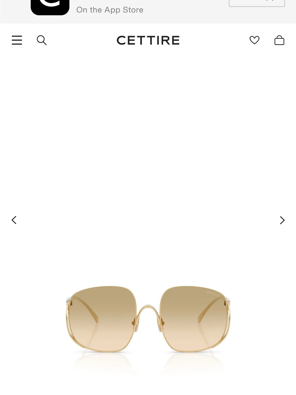 Miu Miu Gold Rim Oversized Gradient Sunglasses -